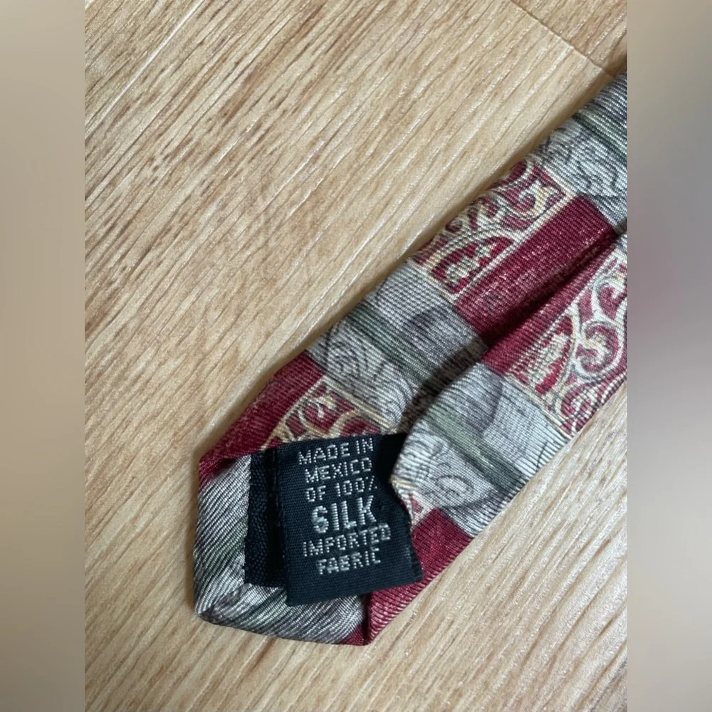Etienne Aigner 100% silk tie burgundy red vintage